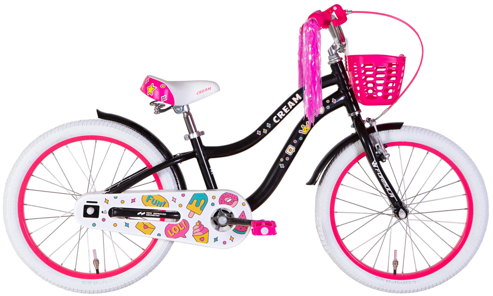Велосипед Formula Kid CREAM BH 20", размер XXS, рама-10", год 2026, черный с розовым 