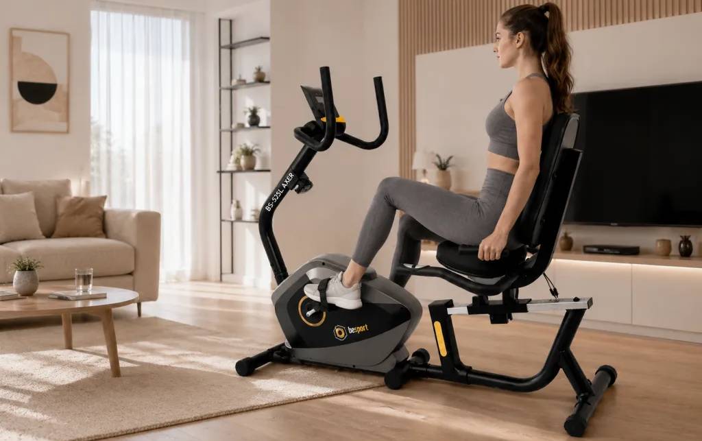 Велотренажер BESPORT BS-525 AXER горизонтальный черно-желтый 2