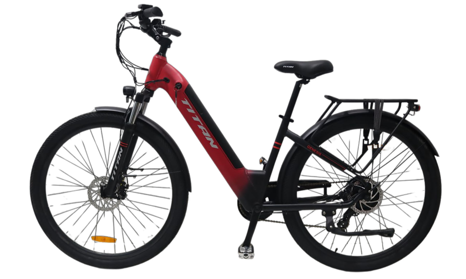 Електровелосипед E-Titan Genesis 29" рама S (16") Червоний-Чорний 2