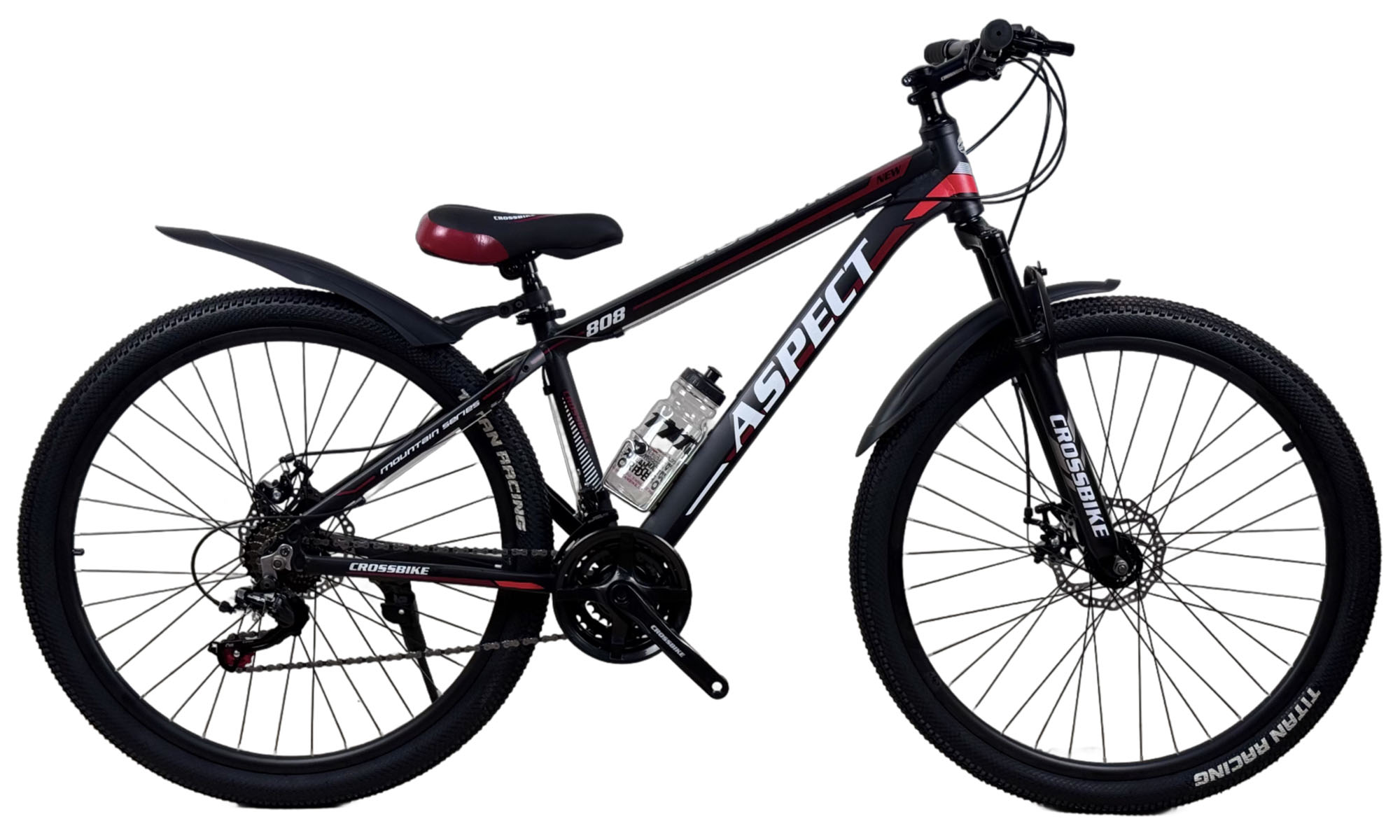 Велосипед CrossBike Aspect 27.5", размер S, рама 15", год 2026, Черный-Красный