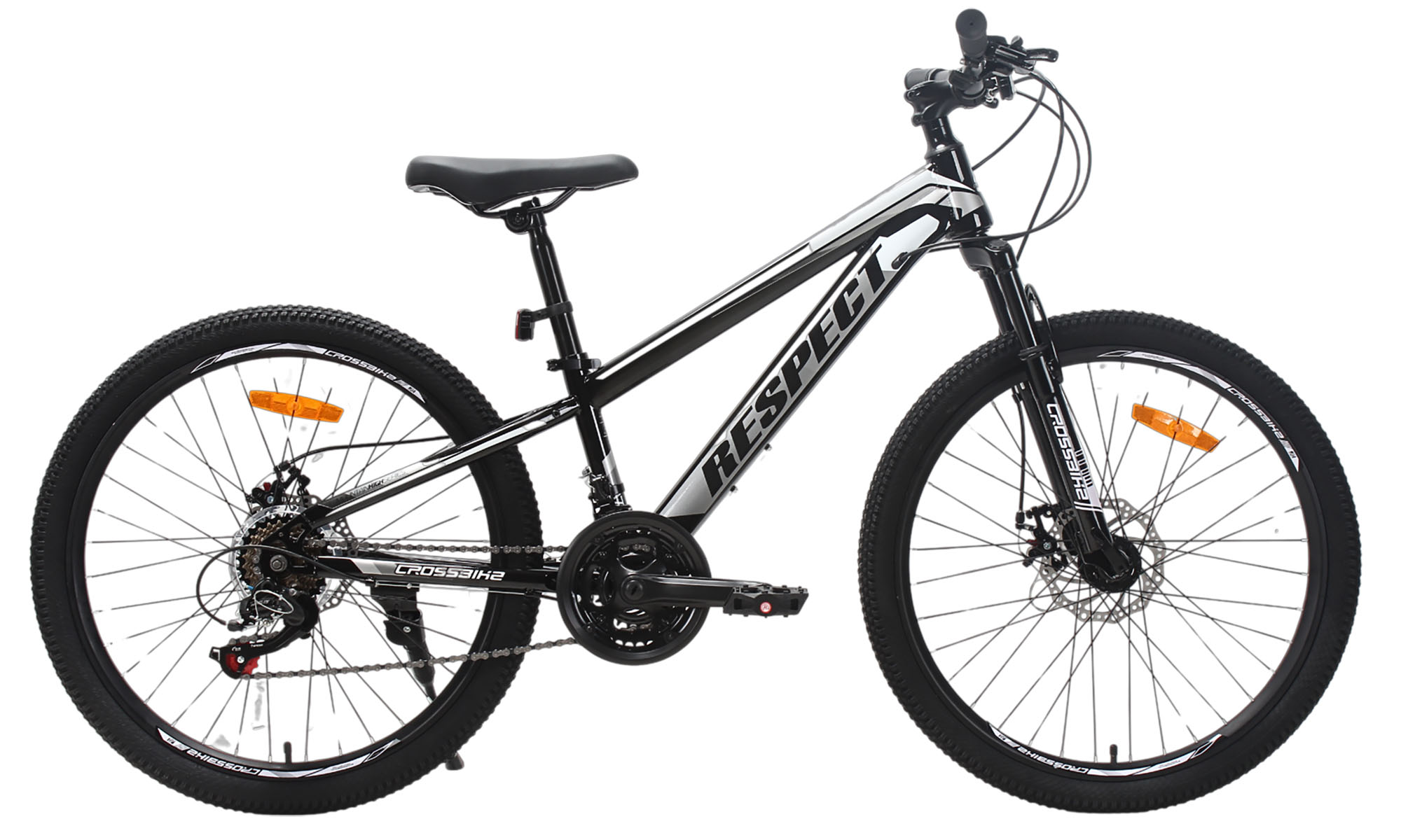Велосипед CrossBike RESPECT 24", размер XXS, рама 11", год 2026, Черный-Серый 