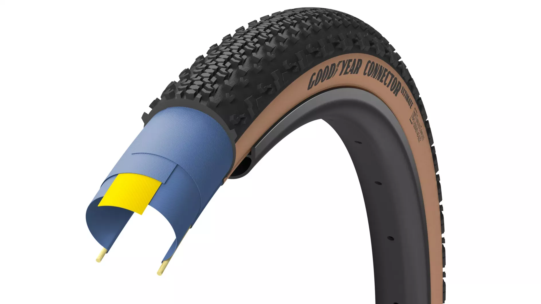 Фотографія Покришка GoodYear CONNECTOR tubeless complete, folding 700x35 (35-622),120tpi, Чорно-коричнева