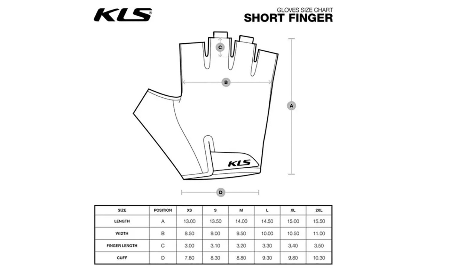 Перчатки с короткими пальцами KLS Factor 022 цвет черный размер XS 2