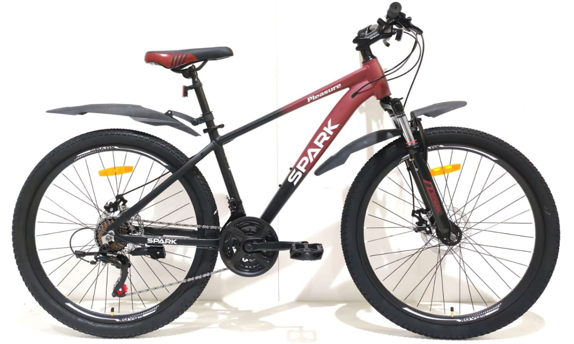 Велосипед SPARK PLEASURE 26", размер S, рама 15", 2025, черный с красным 