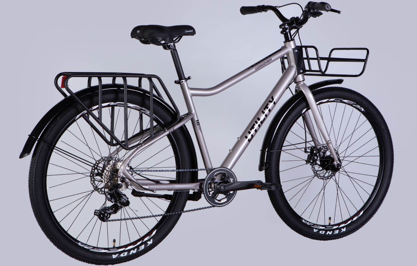 Велосипед Dorozhnik UTILITY DD CS 27.5", размер M, рама 18,5", 2025, серый  9