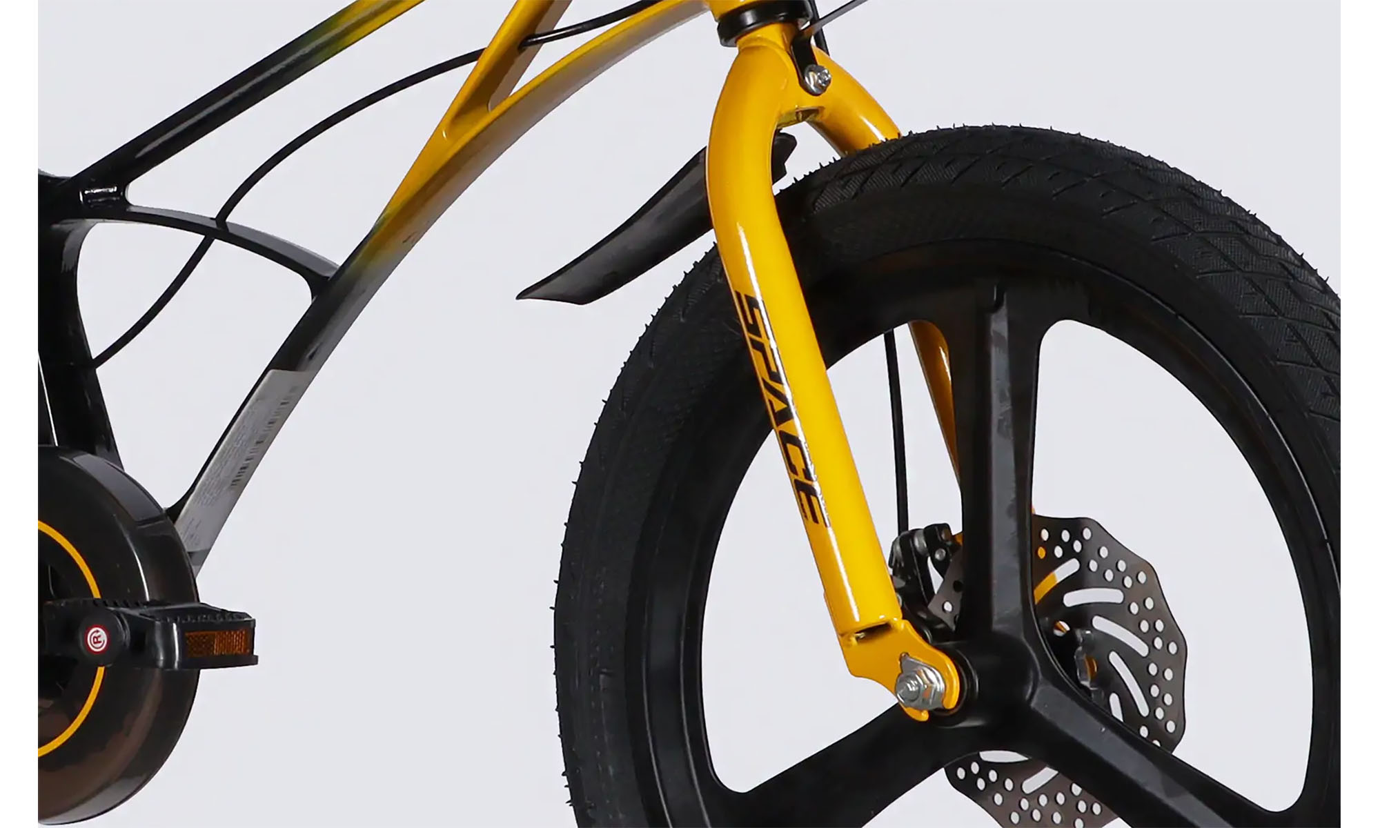 Велосипед SPACE KID ANDROMEDA DD 18", размер XXS, рама-10", год 2026, желто-черный 4