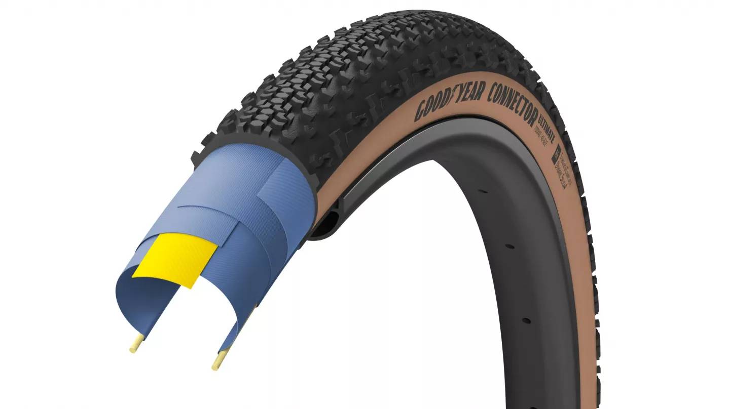 Фотографія Покришка 700x45 (45-622) GoodYear Connector Ultimate Tubeless Complete Folding Blk/Tan, 120tpi