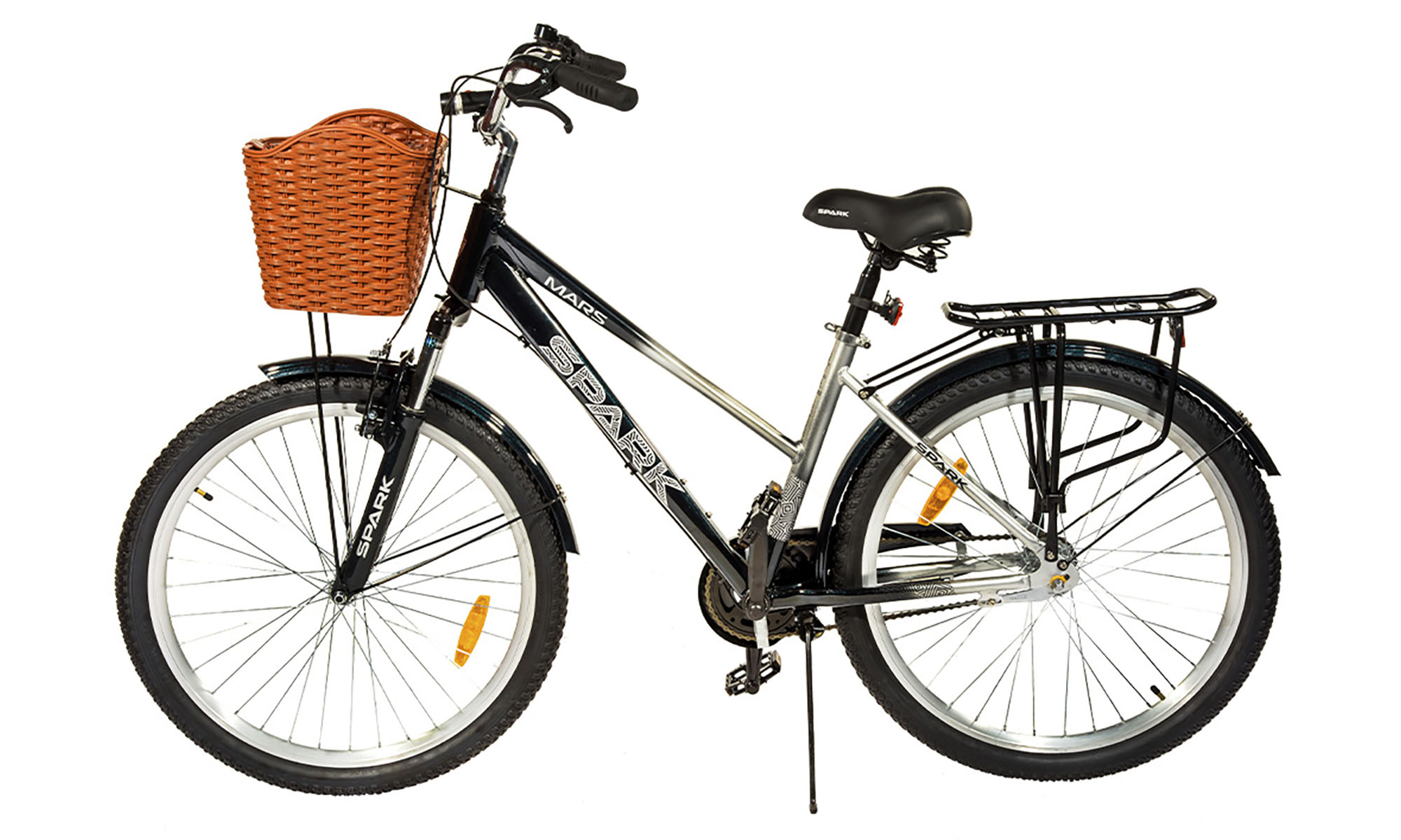 Велосипед SPARK PLANET-3 MARS 26", розмір M, рама 17", рік 2025, чорно-білий 2