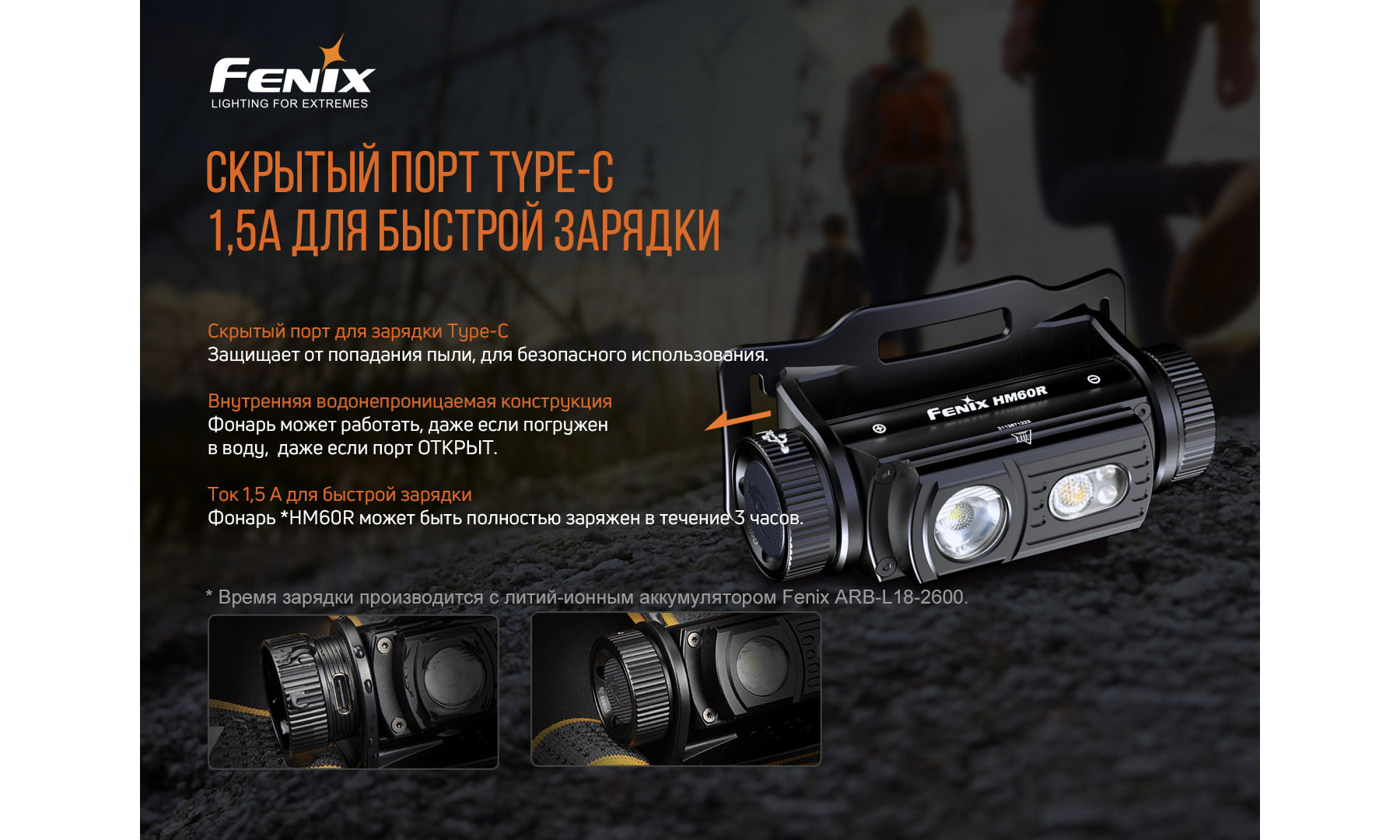 Фонарь налобный Fenix HM60R 11