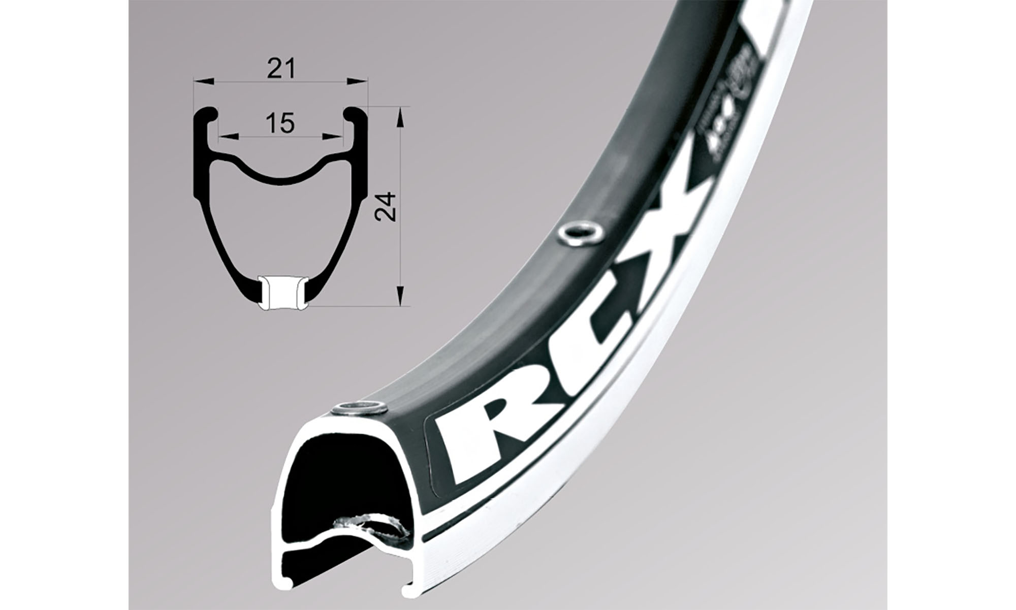 Обод Remerx RCX RX 6515, 28'', 622x15, 32 отв., FV, пистонированный, черный анодированный, V-Br, CNC 