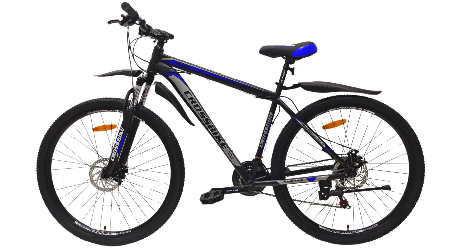Велосипед CrossBike Storm 27.5", размер L рама 19.5" (2024), Черно-синий 2