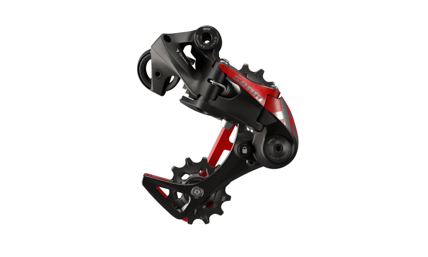 Фотография Задний переключатель SRAM X01DH 7ск Medium Cage Red