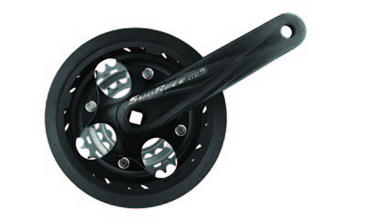 Комплект шатунів SunRace FCM904 B під квадрат, 170 мм, 44-32-22T, на 9шв., з захистом, чорний 