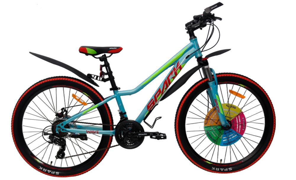 Велосипед Spark Wave 26" розмір XS рама 12" неоновий блакитний 