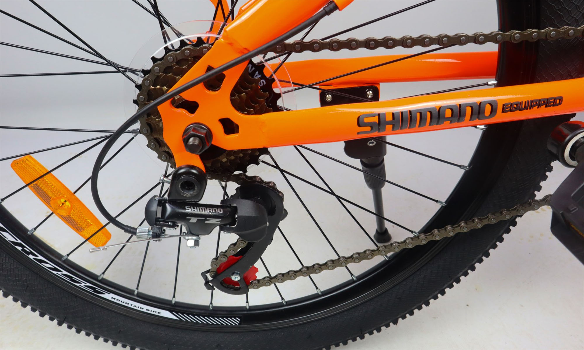 Фотография Велосипед CrossBike Atlas 24", размер XXS, рама 12", 2021, Оранжевый-Черный 4