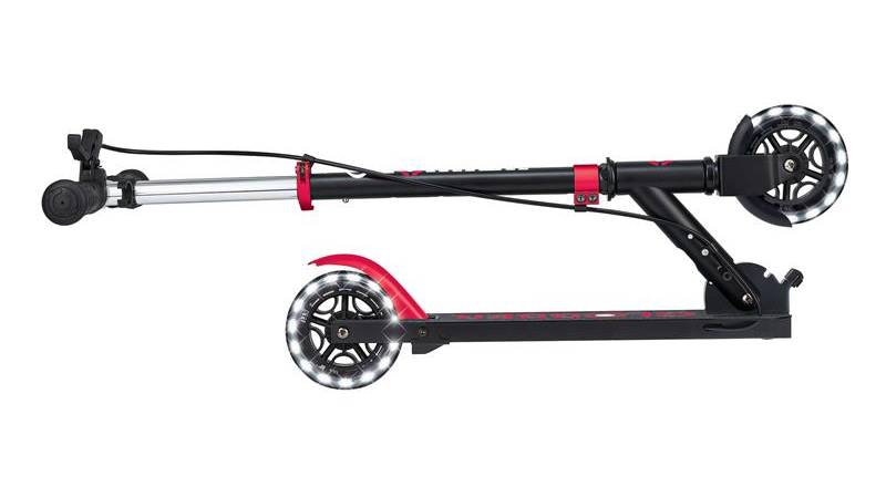 Фотографія Самокат GLOBBER серії FLOW ELEMENT JUNIOR LIGHTS, чорно-червоний, колеса з підсвічуванням, 3+ 7