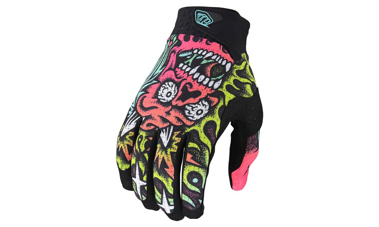 Фотографія Вело рукавички TLD AIR GLOVE розмір М SKULL DEMON ORANGE / GREEN