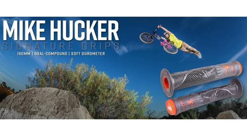 Гріпси ODI Hucker Signature 160mm no Flange Yellow/Pink Swirl 2