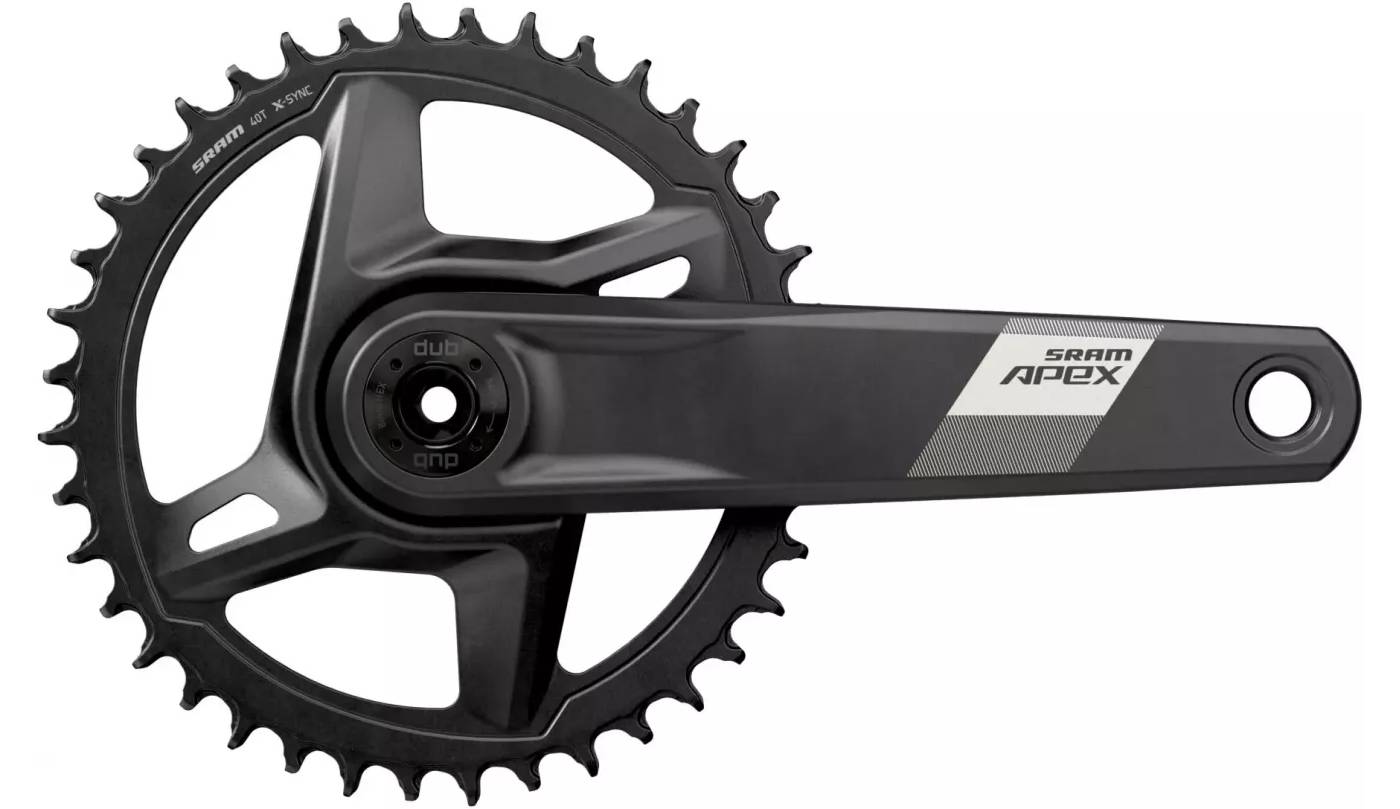 Фотография Комплект шатунов Sram APEX 1 DUB WIDE, 170мм 40T, черные (OEM)