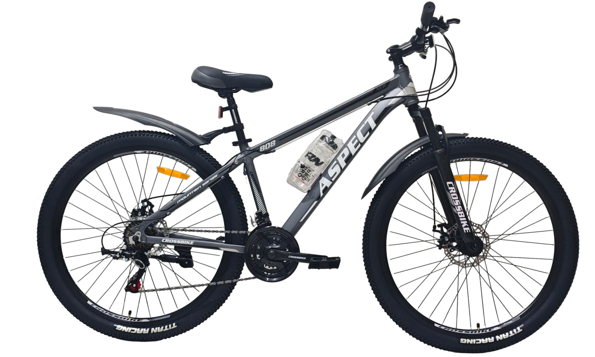 Велосипед CrossBike Aspect 27.5", размер S, рама 15", год 2026, Черный-Серый Велосипед CrossBike Aspect 27.5", размер S, рама 15", год 2026, Черный-Серый