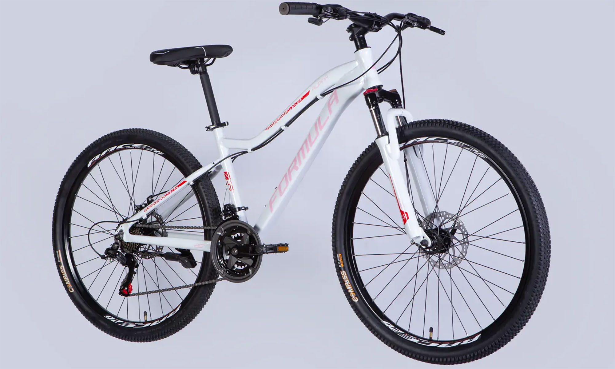 Велосипед Formula ALPINA DD FR, 26", размер S, рама 15", год 2026, белый с розовым 5