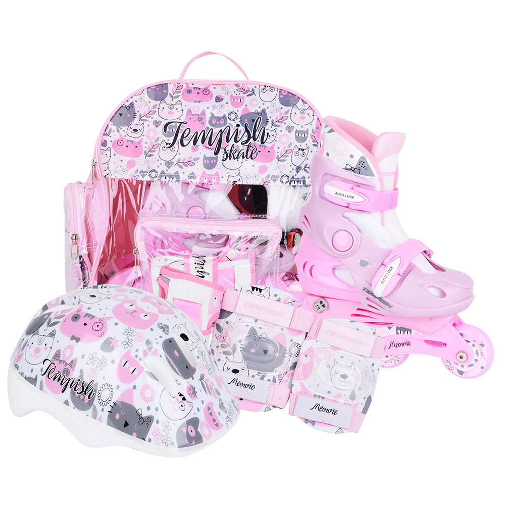 Фотография Комплект детский Tempish KITTY BABY SKATE (ролики, защита конечностей, шлем), размер 30-33 Розовый 2
