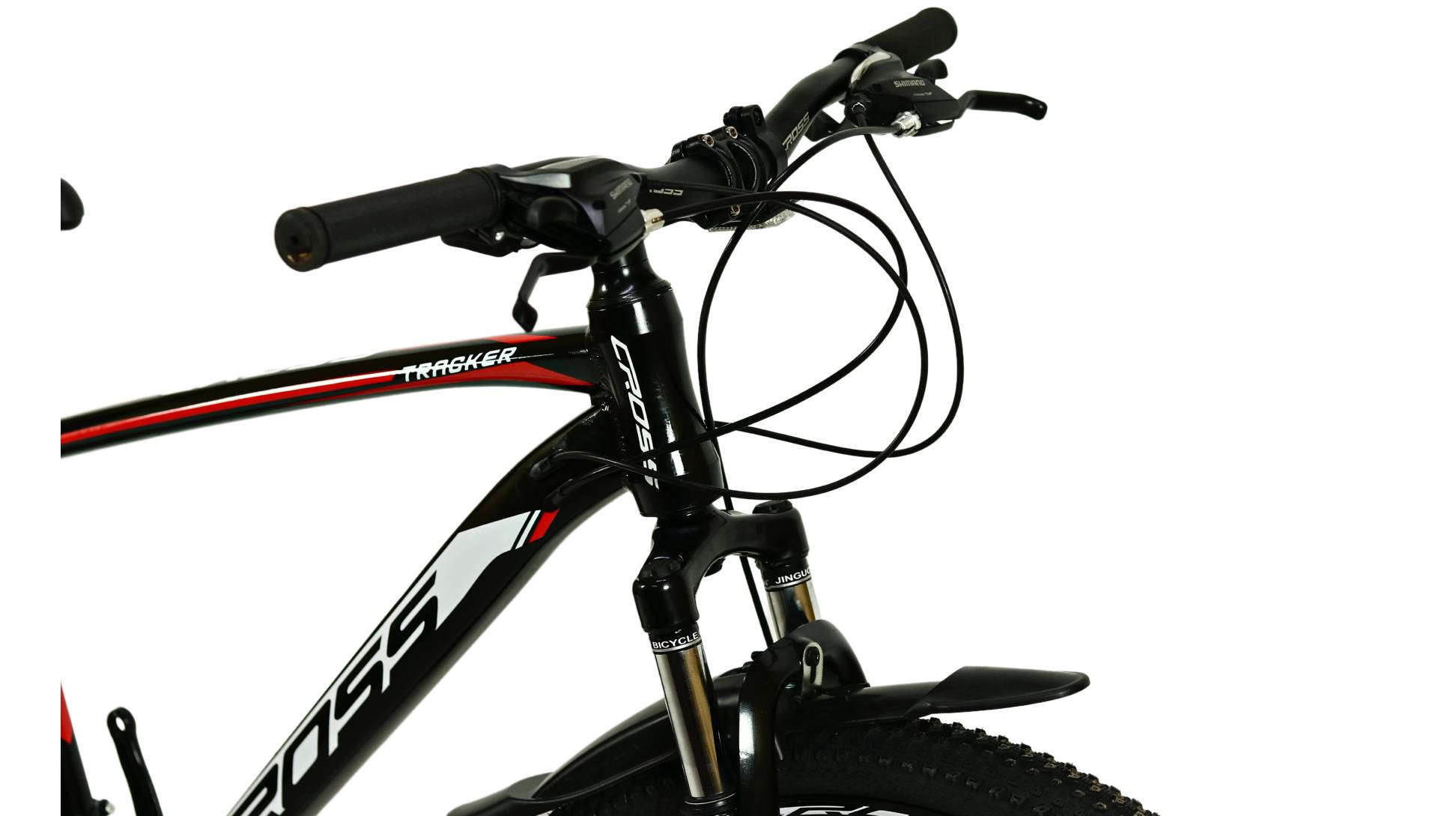 Велосипед CROSS Tracker 29", размер M рама 18" (2023), Черный-Красный 4