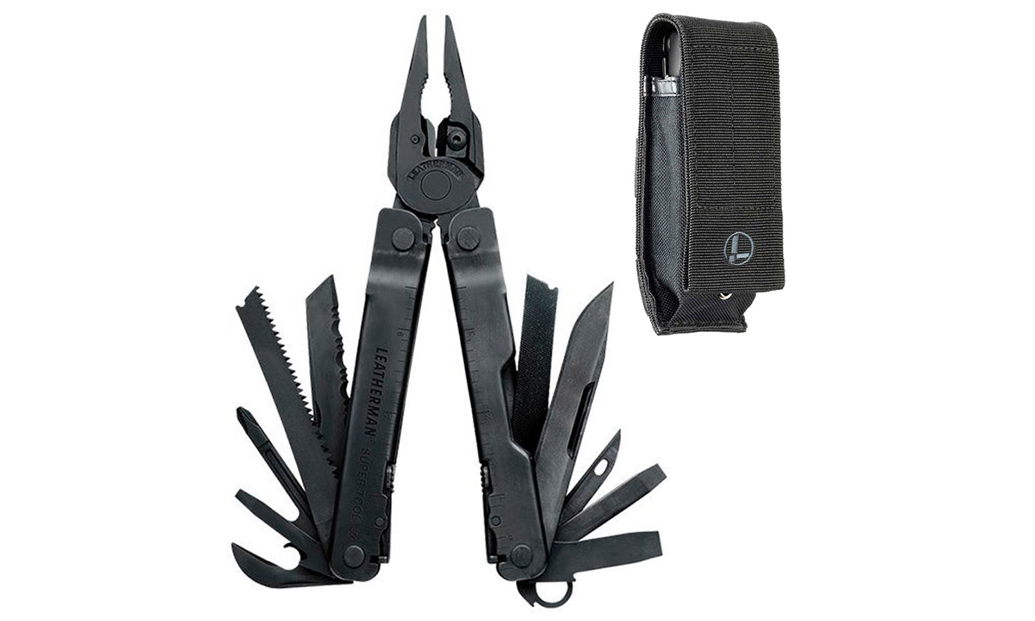 Фотографія Мультинструмент LEATHERMAN Super Tool 300 BLACK, чохол MOLLE (чорн), картонна коробка