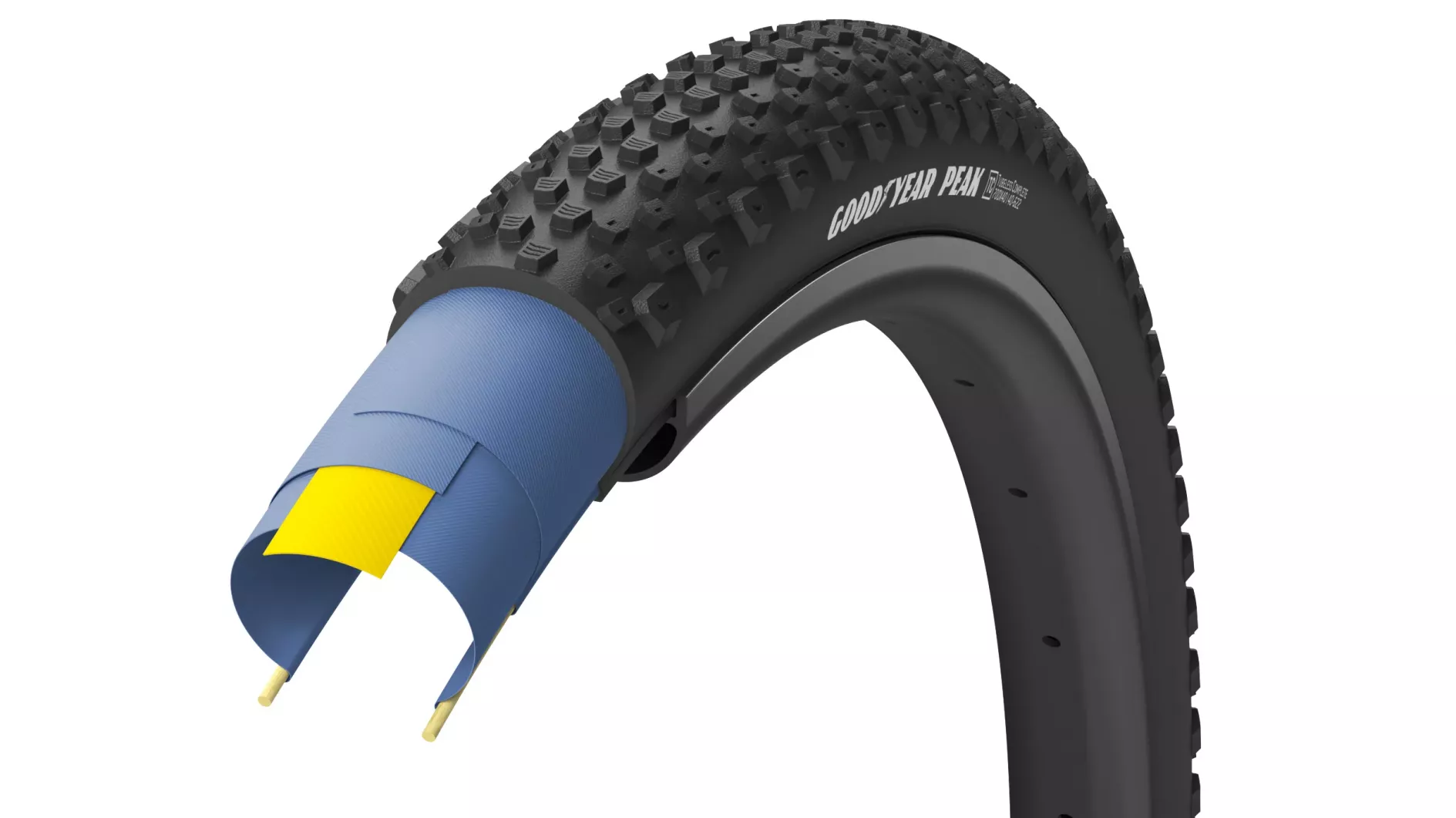 Фотографія Покришка GoodYear PEAK tubeless complete 700x40 (40-622), folding, 120tpi, Чорна