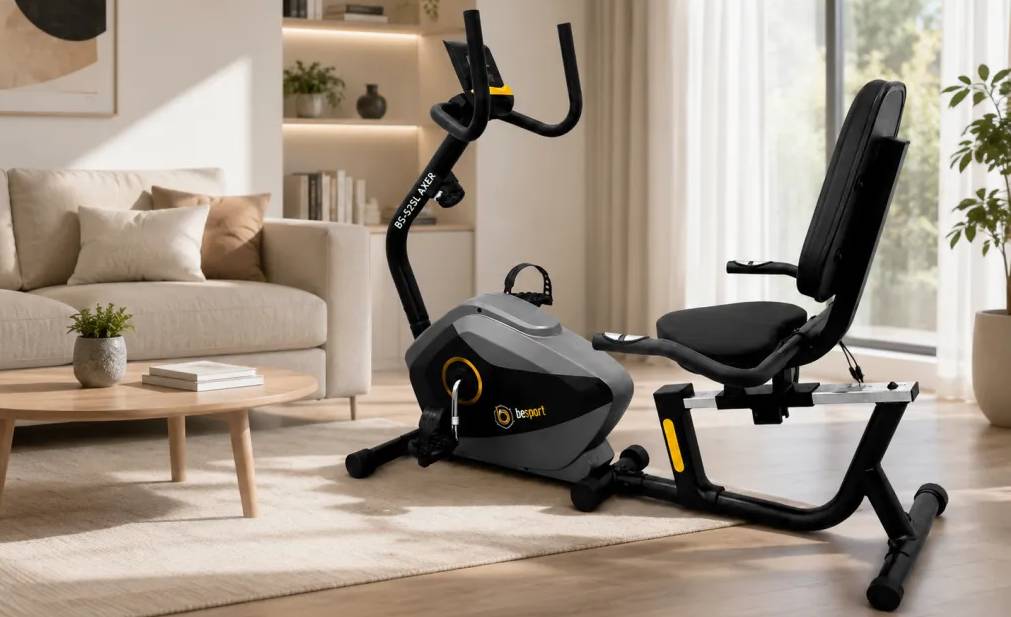 Велотренажер BESPORT BS-525 AXER горизонтальный черно-желтый 3