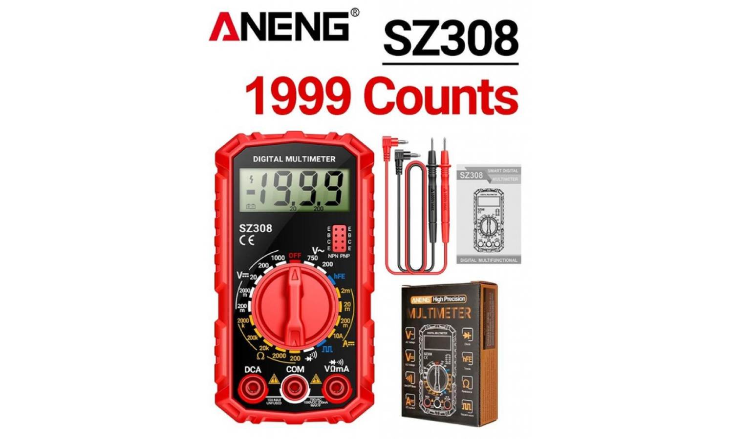 Тестер ANENG SZ308 для діагностики електротранспорту червоний 3 Тестер ANENG SZ308 для діагностики електротранспорту червоний 3