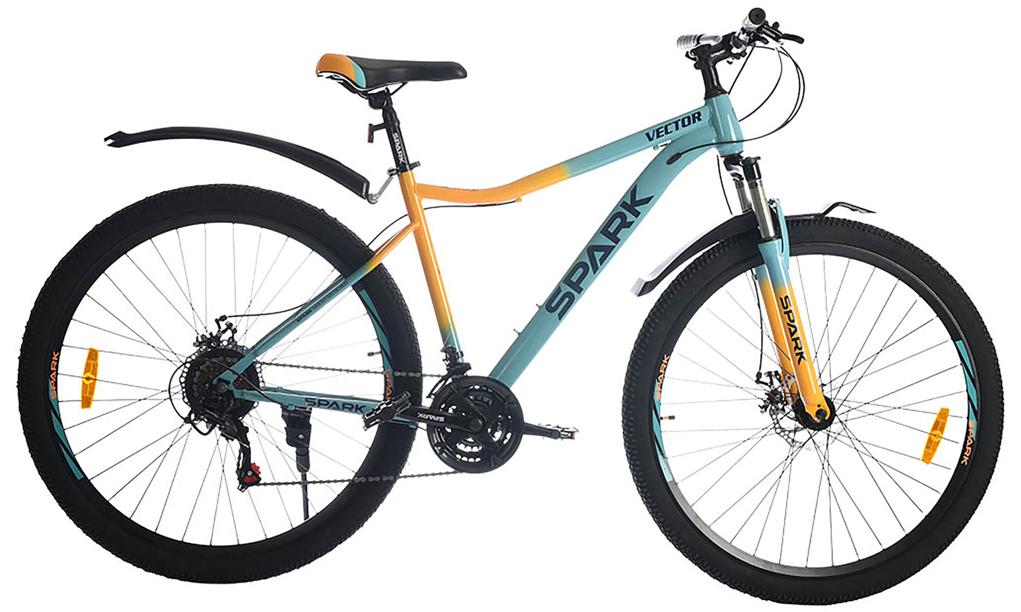 Велосипед SPARK VECTOR 29", розмір L, рама 19", рік 2026, блакитний з жовтим 