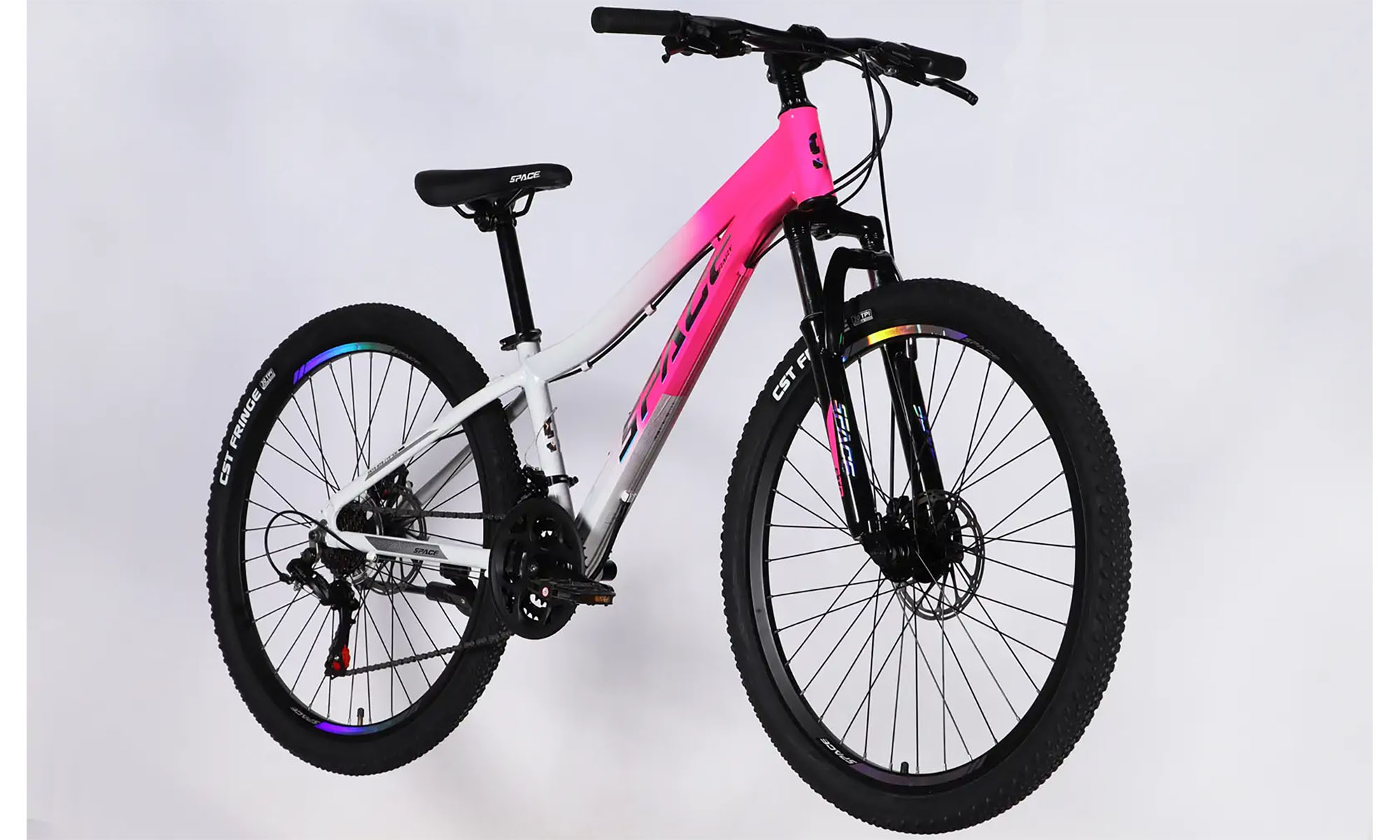 Велосипед SPACE IZIDA DD FR, 26", размер XS, рама 13", год 2026, розово-белый 3