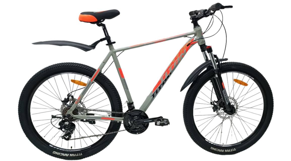 Фотография Велосипед Titan Arena 29" размер XL рама 22" (2024), Серо-Оранжевый