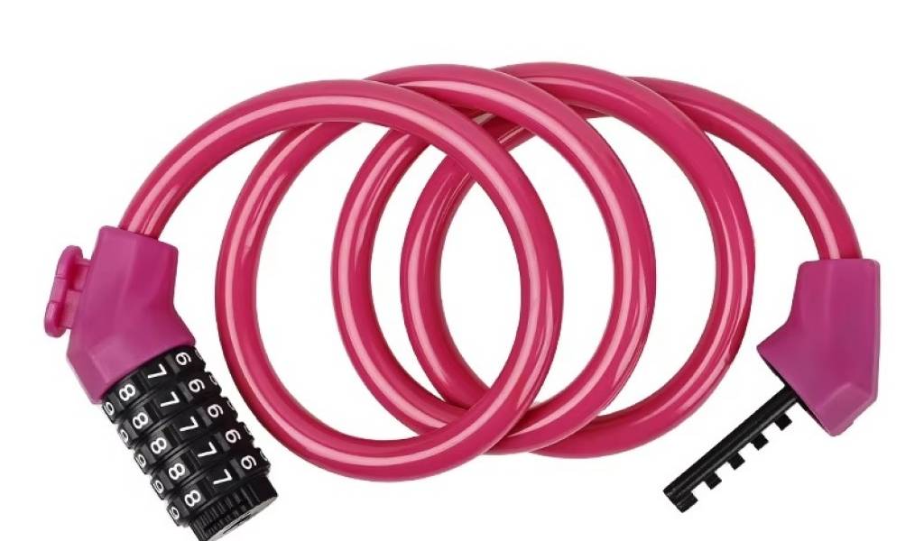 Фотография Замок кодовый EsLNF Anti-Theft 12 х 120 мм. розовый