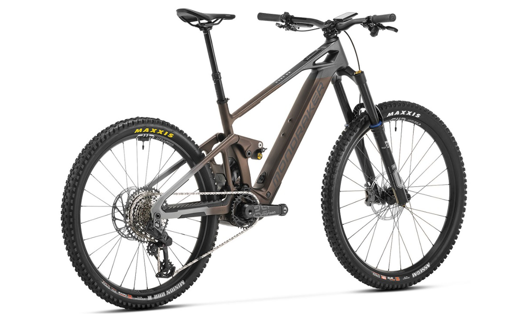 Фотографія Электровелосипед MONDRAKER DUNE RR Carbon 29" 170mm, 400Wh Bosch SX, размер L, 2024, бронзовый 2