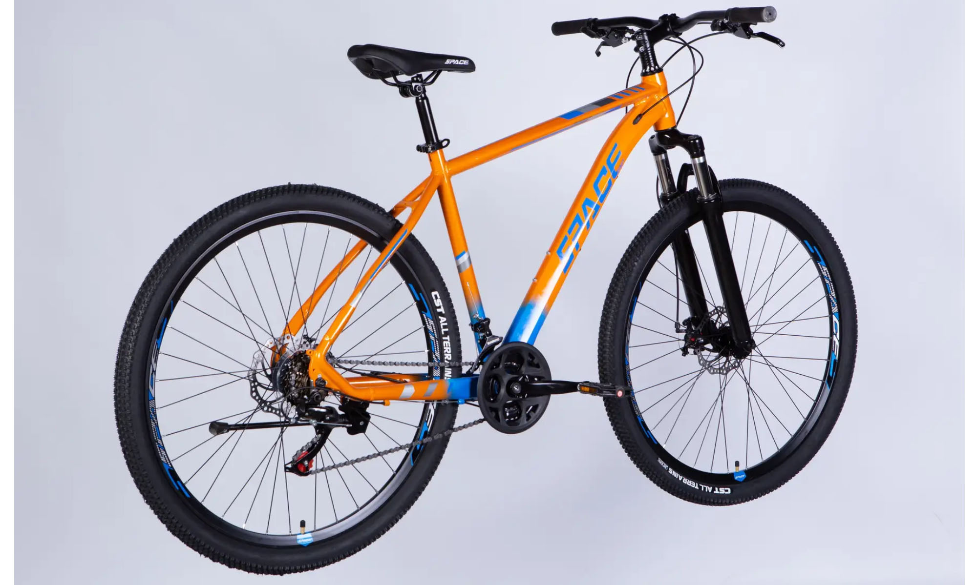 Велосипед SPACE MERCURY DD FR 29", розмір S, рама-16", 2025, помаранчево-синій 2