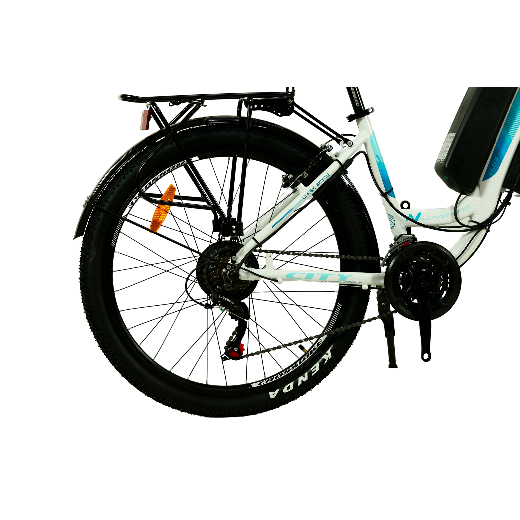 Фотография Электровелосипед Cross Elite 26", размер M рама 17", Белый 3