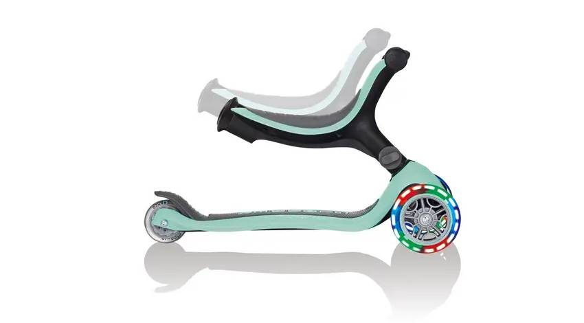 Самокат GLOBBER GO UP FOLDABLE PLUS LIGHTS мятный, 1.5+ 5