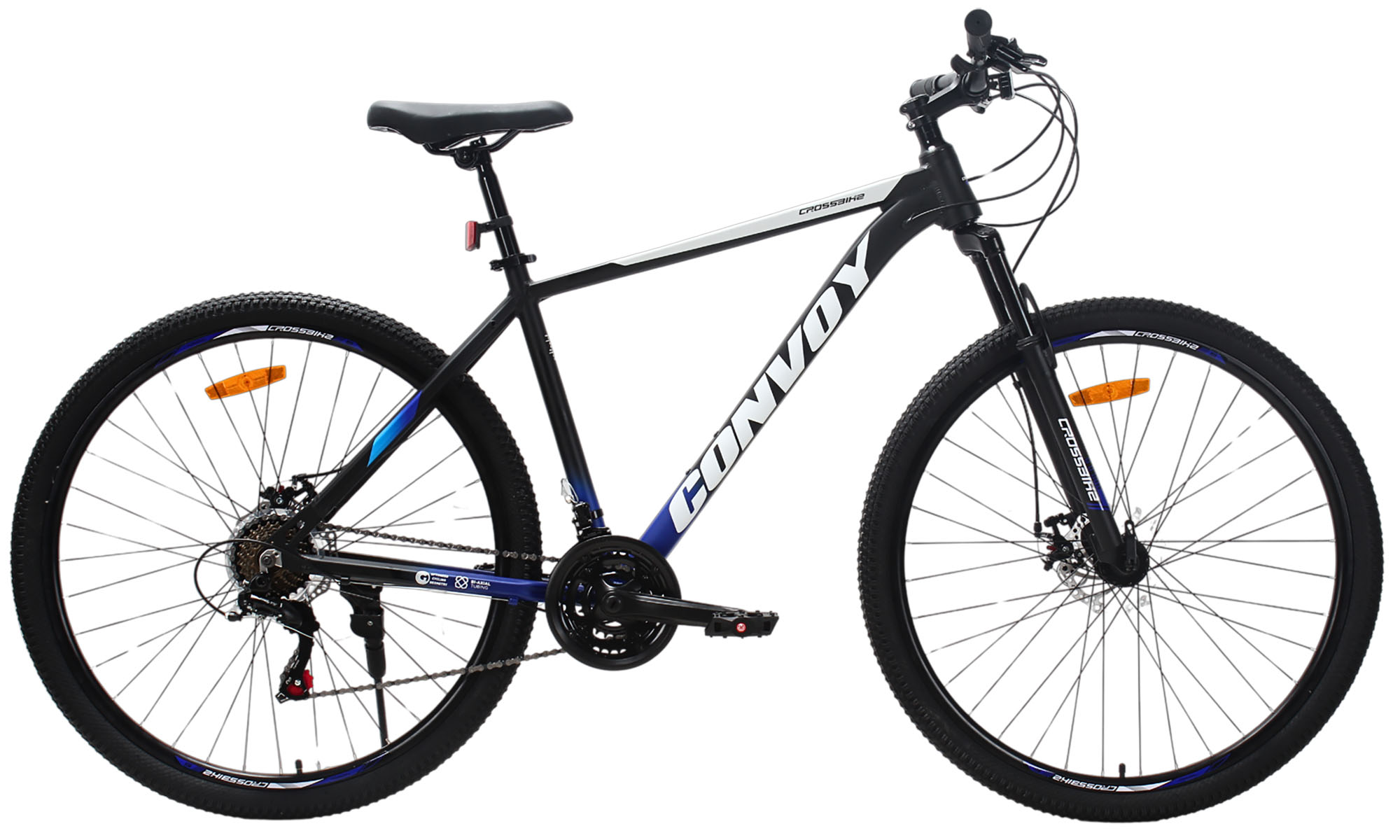 Велосипед CrossBike CONVOY 29", размер XL, рама 21", год 2025, Чёрный-Синий 