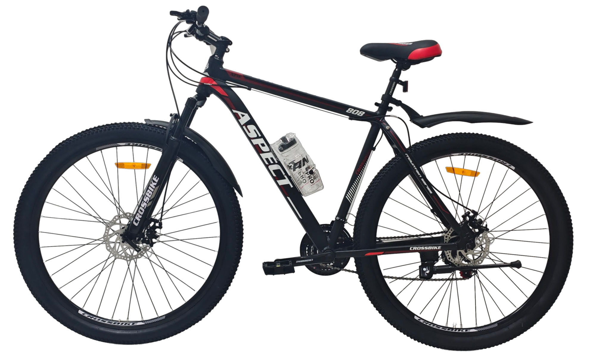 Велосипед CrossBike Aspect 29", розмір XL, рама 21", рік 2026, Чорний-Червоний 2 Велосипед CrossBike Aspect 29", розмір XL, рама 21", рік 2026, Чорний-Червоний 2