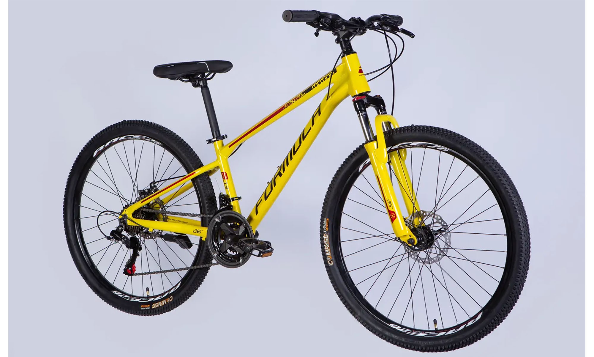 Велосипед Formula MOTION DD FR, 26", розмір XS, рама 13", рік 2026, жовтий з чорним 4