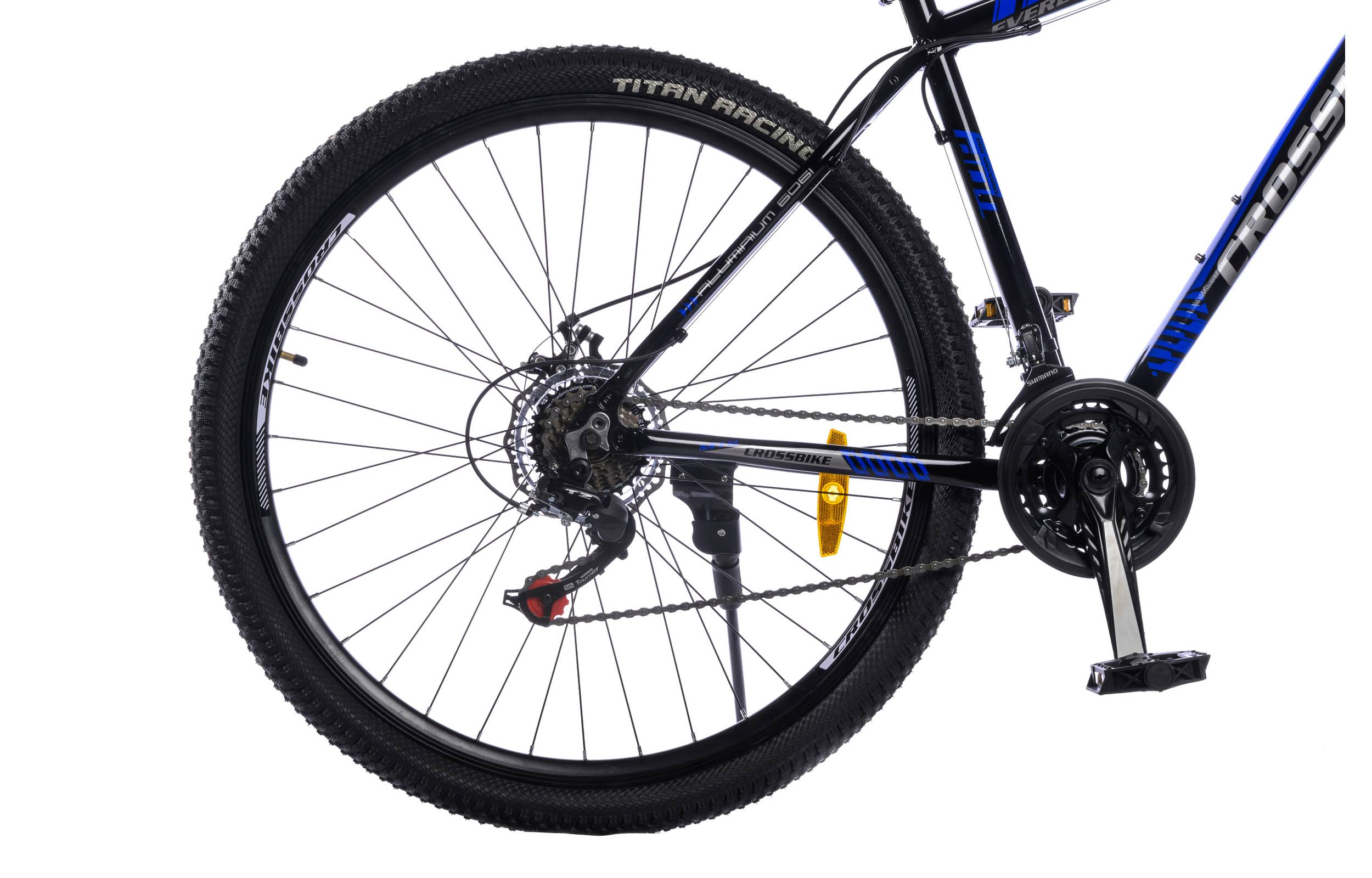 Фотографія Велосипед CrossBike Everest 29" розмір L рама 19 2022 Чорний-Синій 2