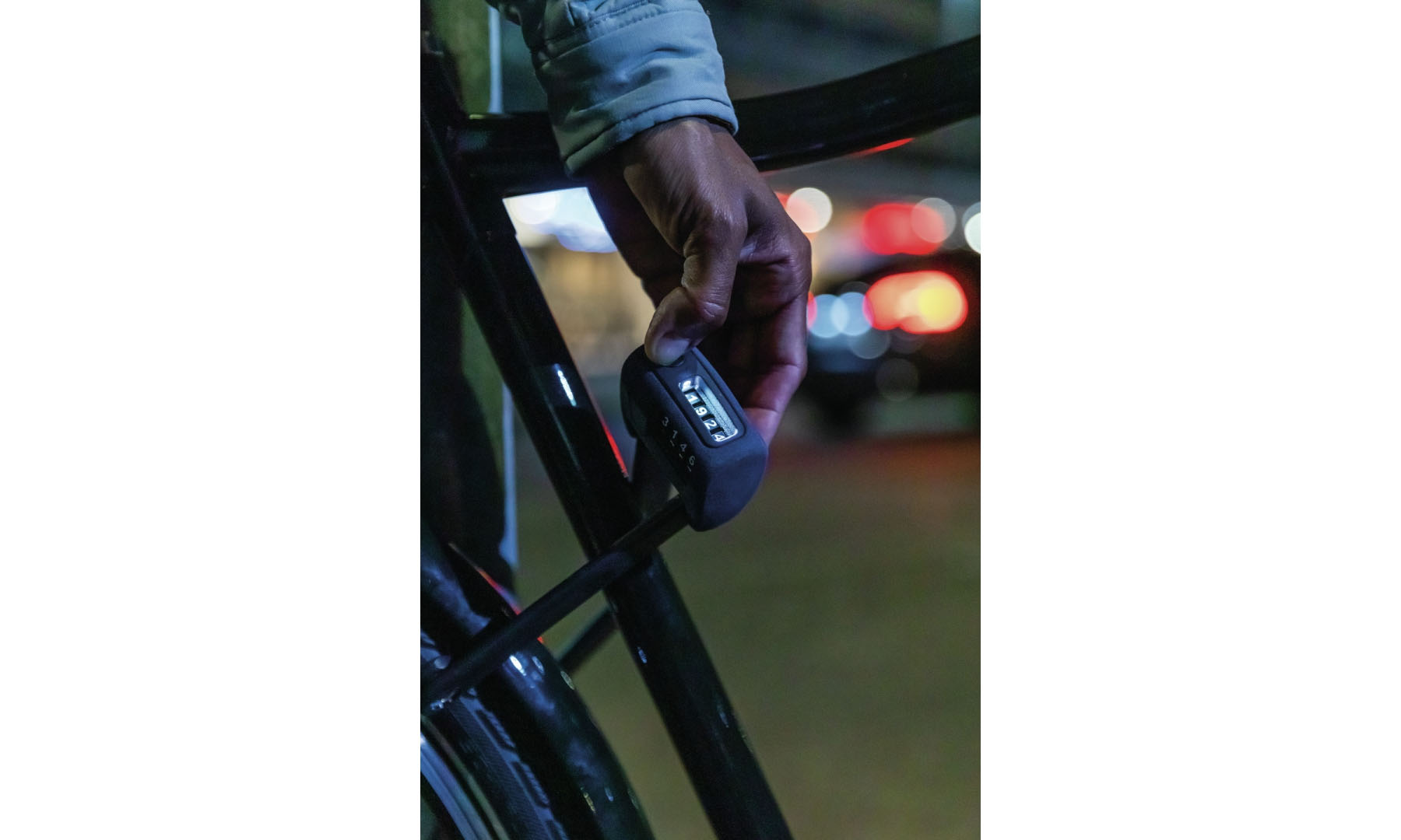 Фотографія Замок сегментний ABUS 6000C/90 Bordo LED чорний + кріплення SH 4