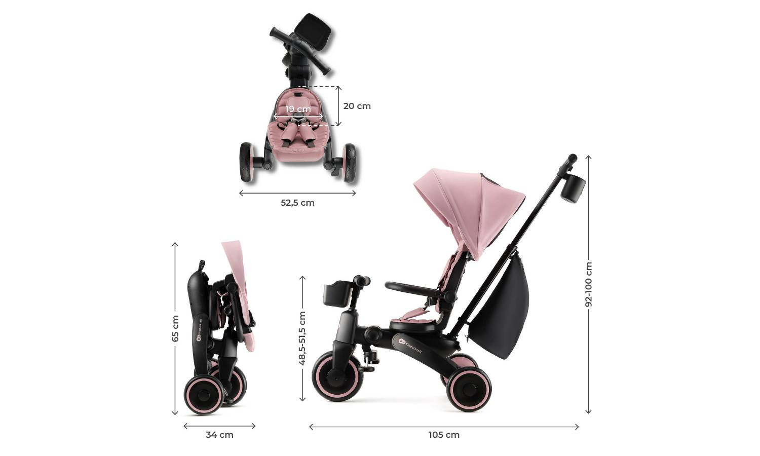 Трехколесный велосипед Kinderkraft Jazz 2 розовый 13 Трехколесный велосипед Kinderkraft Jazz 2 розовый 13
