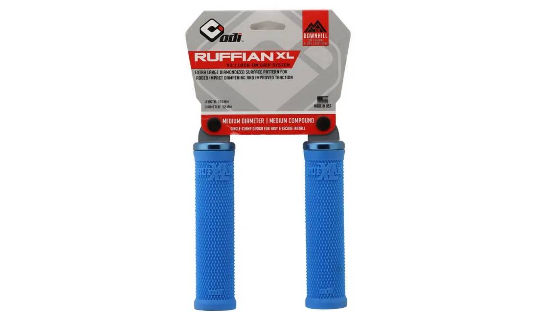 Гріпси ODI Ruffian XL v2.1 Lock-On MTB 135mm Blue 2 Гріпси ODI Ruffian XL v2.1 Lock-On MTB 135mm Blue 2