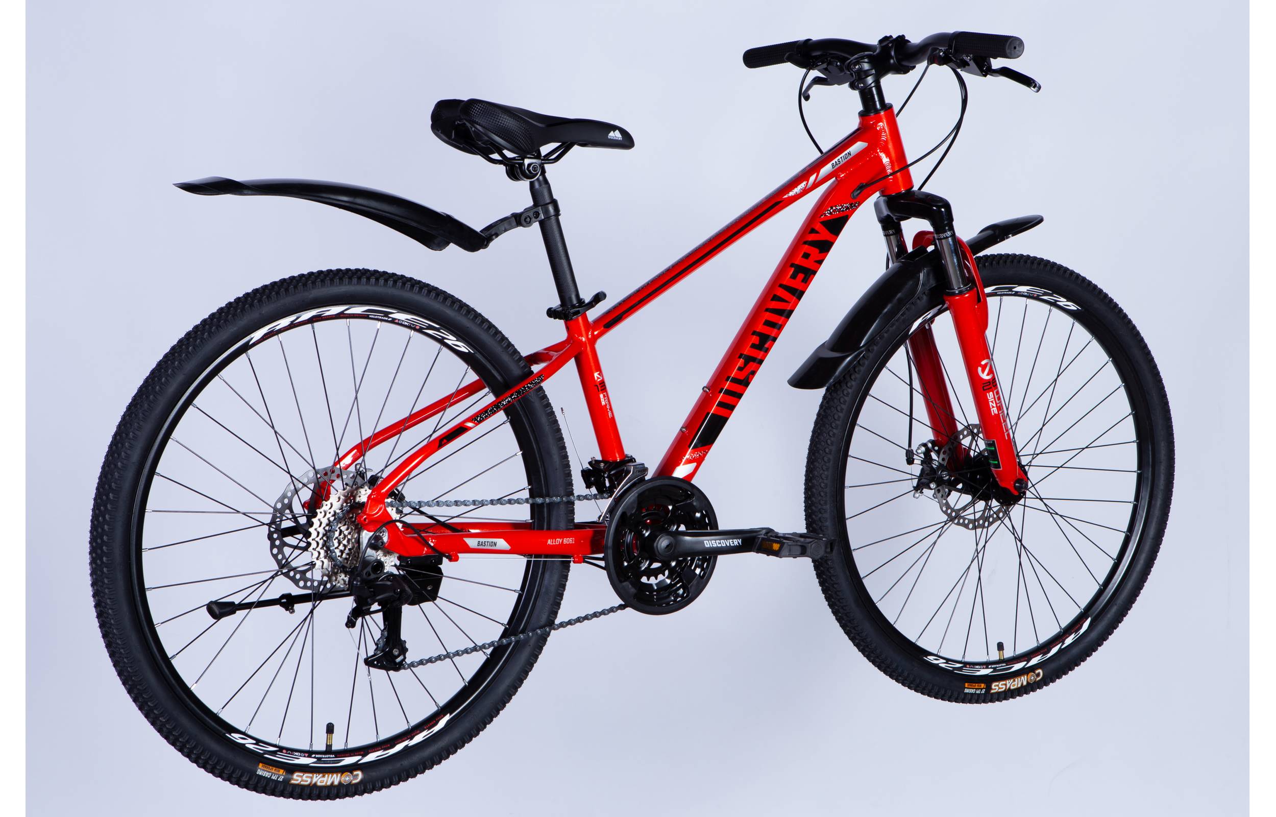 Велосипед Discovery BASTION DD 26" размер М рама 18" 2025 красно-черный 5