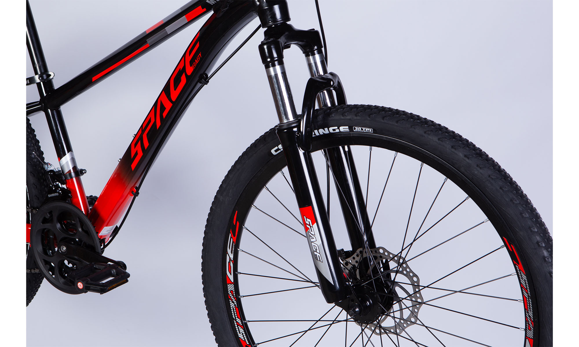 Велосипед SPACE MERCURY DD FR, 26", AL, размер XS, рама 13", 2025, черно-красный 7