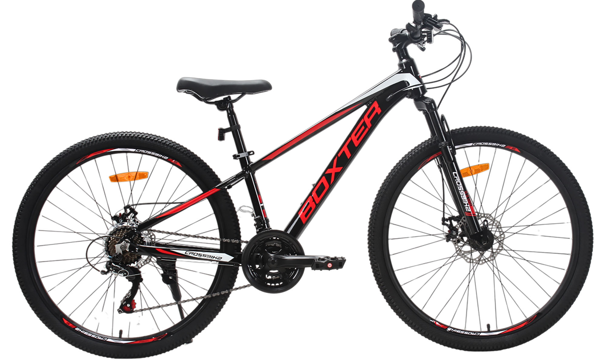 Велосипед CrossBike BOXTER 26", размер XS, рама 12.5", год 2026, Чёрный-Красный-Белый 