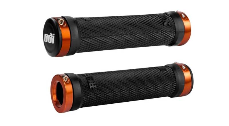 Грипсы ODI Ruffian MTB Lock-On Bonus Pack черные с оранжевыми замками 